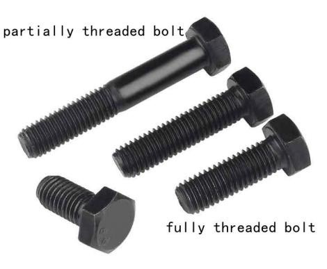 fully threaded bolts and partially threaded bolts